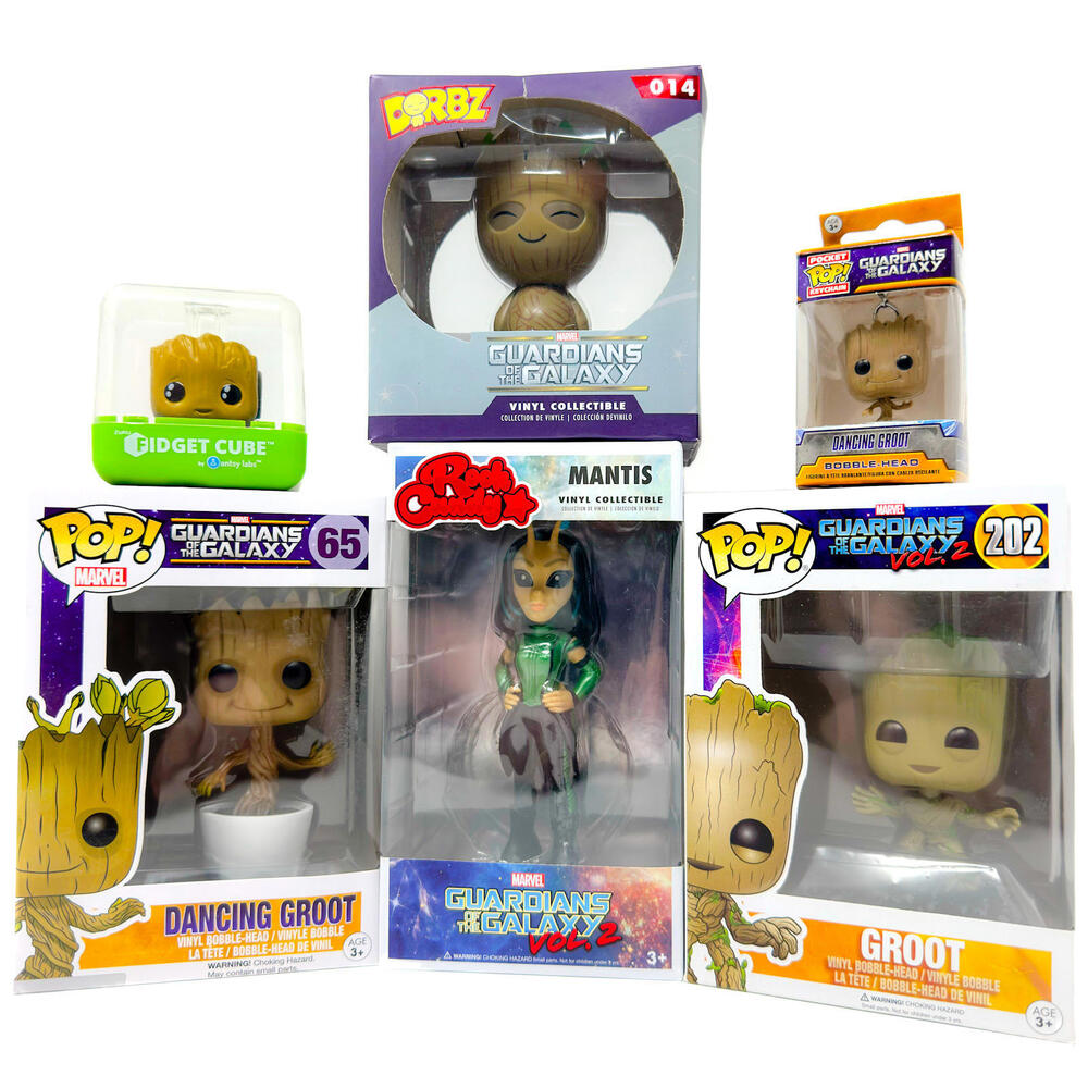Guardians of the Galaxy Funko Pop Rock Candy Dorbz Groot Mantis Lot w Fidget Toy